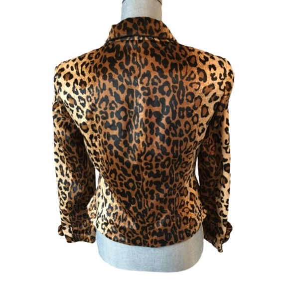 A Line Leopard Print Blazer - Picture 3 of 10